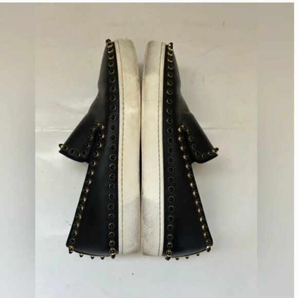 Christian Louboutin Authentic Studded Loafers Black Leather shoes sz 38.5 US 8.5 - Picture 11 of 14